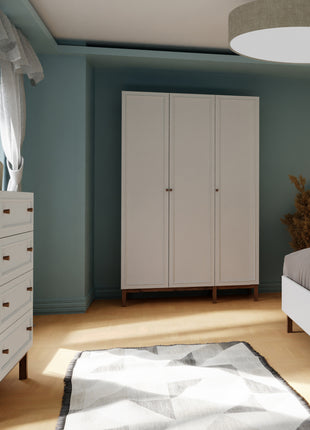 Wensley 3 Door Wardrobe in Light Grey and Oak