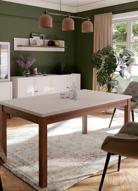 Wensley Dining Table in Light Grey and Oak