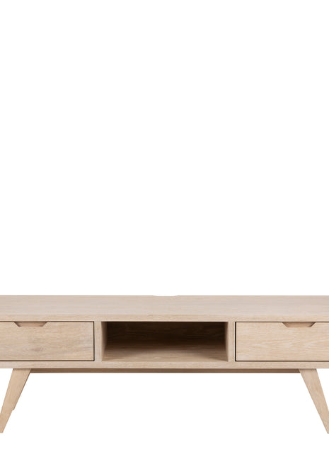 A-Line TV Unit with 2 Drawers in White Oak