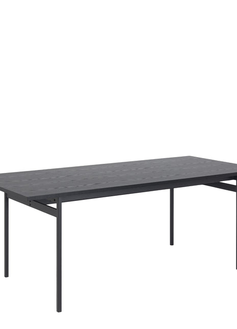 Angus Dining Table in Black 200x74cm Included 4 Carrie Swivel Dining Chairs in Sand