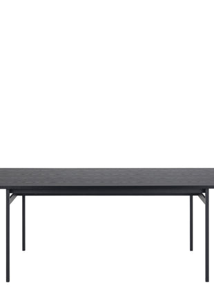 Angus Dining Table in Black 200x74cm Included 4 Carrie Swivel Dining Chairs in Sand