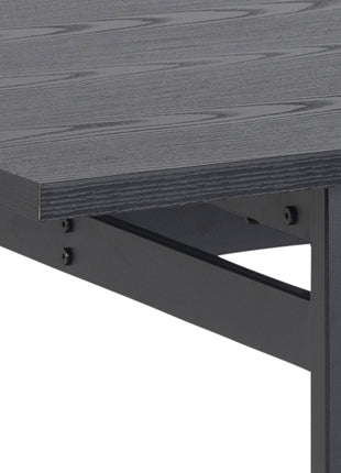 Angus Dining Table in Black 200x74cm Included 4 Carrie Swivel Dining Chairs in Sand