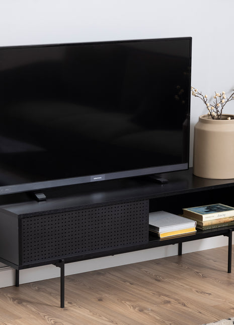 Angus TV Unit with 1 Sliding Door in Black