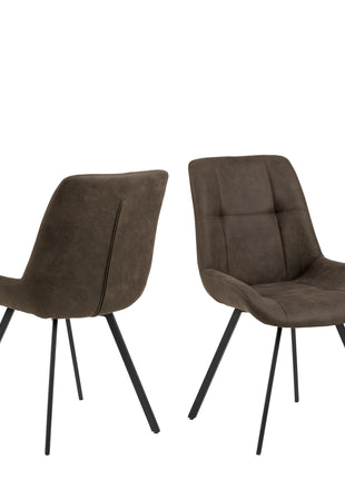 Waylor Dining Chair in Anthracite Fabric Set of 2