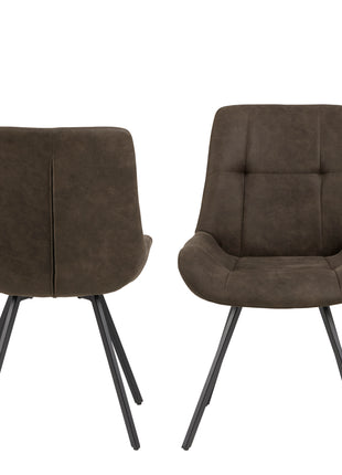 Waylor Dining Chair in Anthracite Fabric Set of 2