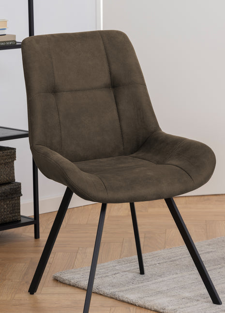 Waylor Dining Chair in Anthracite Fabric Set of 2