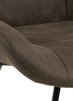 Waylor Dining Chair in Anthracite Fabric Set of 2