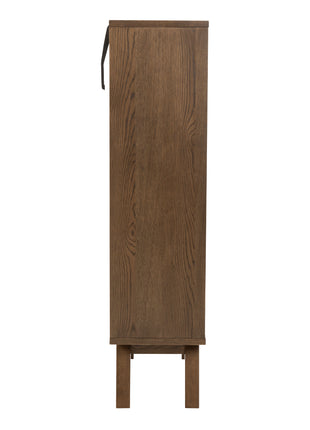 A-Line Display Cabinet with 2 Drawers and 2 Shelves in Smoked Oak