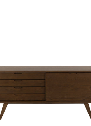 A-Line Sideboard with 4 Drawers and Sliding Door in Smoked Oak