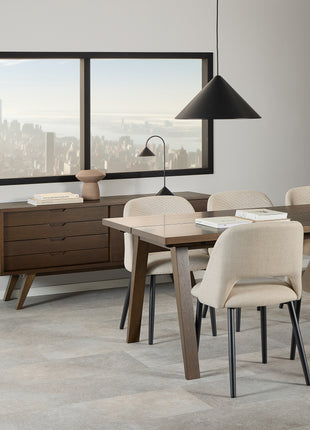 A-Line Sideboard with 4 Drawers and Sliding Door in Smoked Oak