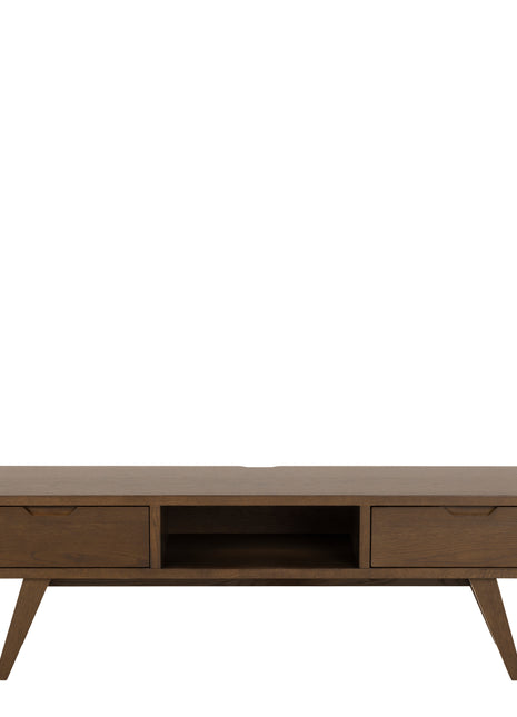 A-Line TV Unit with 2 Drawers in Smoked Oak