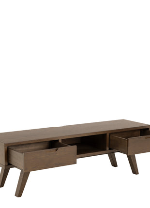 A-Line TV Unit with 2 Drawers in Smoked Oak