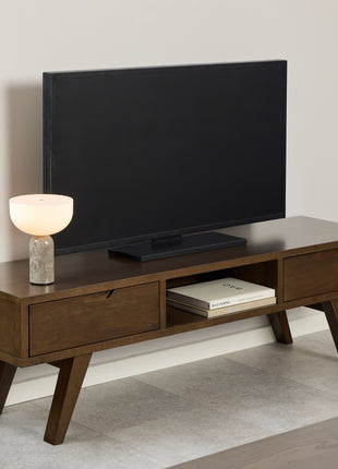 A-Line TV Unit with 2 Drawers in Smoked Oak