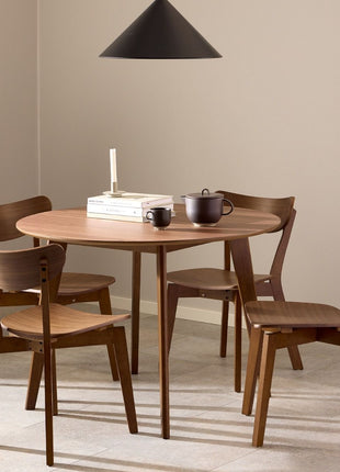 Roxby Round Dining Table in Walnut 120x76cm Included 4 Roxby Dining Chairs in Walnut