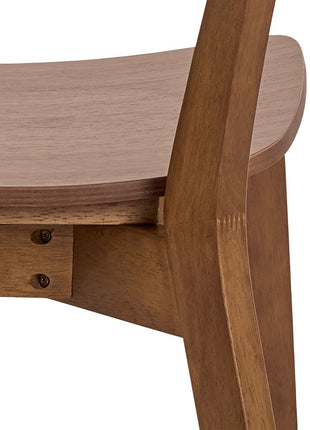 Roxby Round Dining Table in Walnut 120x76cm Included 4 Roxby Dining Chairs in Walnut