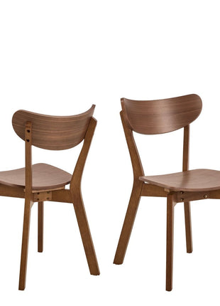 Roxby Round Dining Table in Walnut 120x76cm Included 4 Roxby Dining Chairs in Walnut