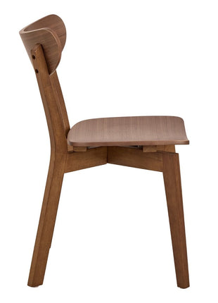 Roxby Round Dining Table in Walnut 120x76cm Included 4 Roxby Dining Chairs in Walnut
