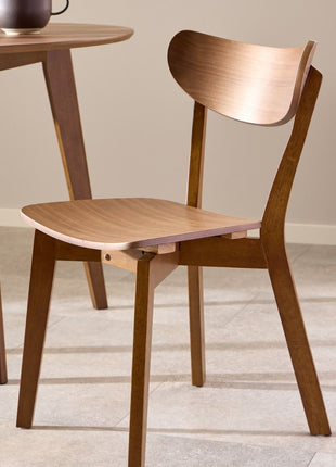 Roxby Round Dining Table in Walnut 120x76cm Included 4 Roxby Dining Chairs in Walnut