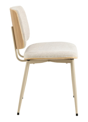 Owen Dining Chair in Apia Fabric Beige Set of 2
