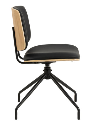 Owen Swivel Dining Chairs in Matt Black Set of 2