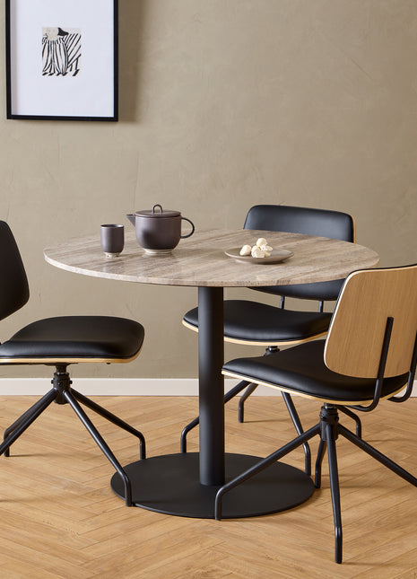 Owen Swivel Dining Chairs in Matt Black Set of 2