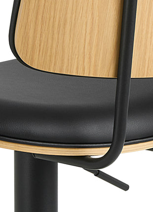 Owen Swivel Bar Stool With Height Adjustable Function in Matt Black