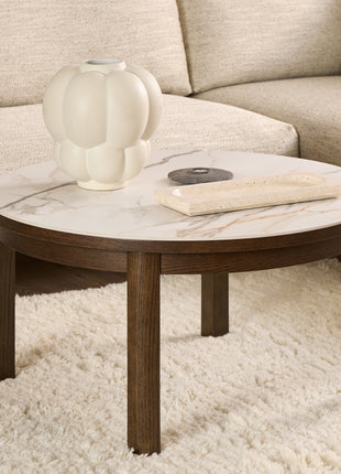 Southampton Round Coffee Table in Cream Ceramic 90x45cm