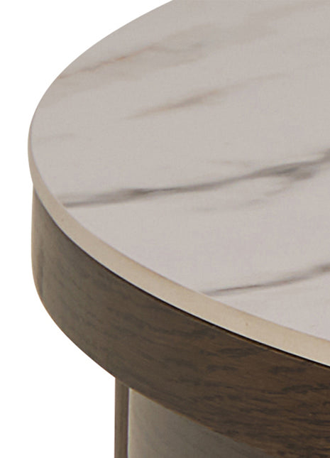 Southampton Round Coffee Table in Cream Ceramic 90x45cm