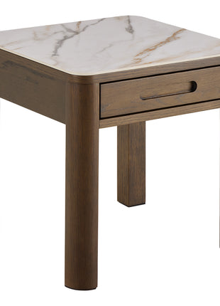 Southampton Square Side Table 1 Drawer in Cream Ceramic