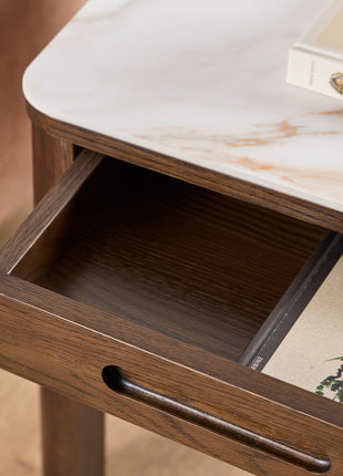 Southampton Square Side Table 1 Drawer in Cream Ceramic