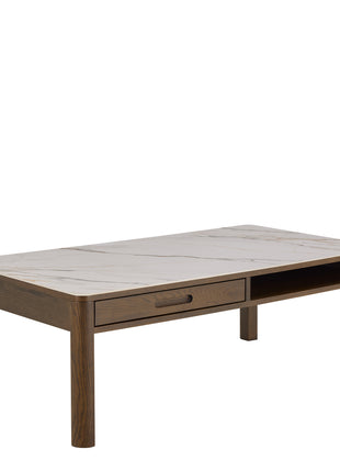 Southampton Rectangular Coffee Table 1 Drawer 1 Shelf  in Cream Ceramic