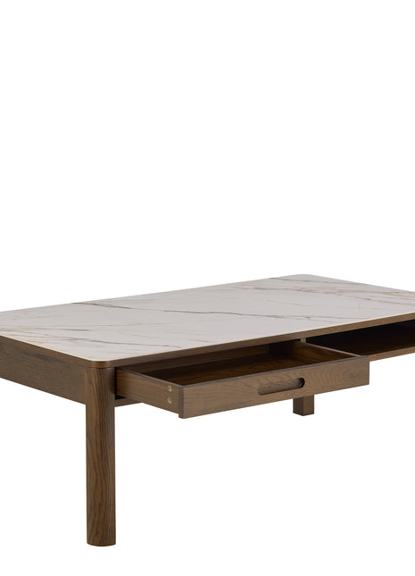 Southampton Rectangular Coffee Table 1 Drawer 1 Shelf  in Cream Ceramic