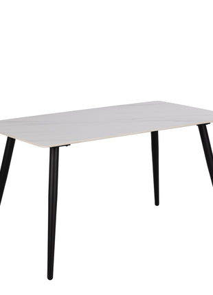 Wicklow Ceramic Dining Table Brown/Black 140x75cm Included 4 Brooke Dining Chairs in Taupe