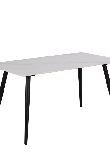 Wicklow Ceramic Dining Table Brown/Black 140x75cm Included 4 Brooke Dining Chairs in Taupe