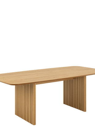 Christo Dining Table in Oak Included 6 Ida Dining Chairs in Black