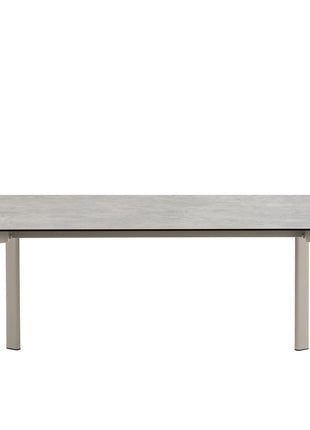 Palermo Ceramic Dining Table in Grey 160x75cm Included 4 Ella Swivel Beige Dining Chairs