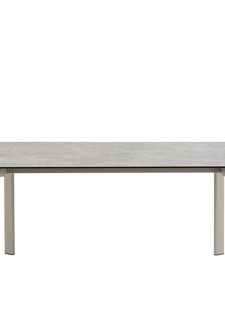 Palermo Ceramic Dining Table in Grey 160x75cm Included 4 Ella Swivel Beige Dining Chairs