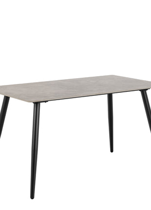 Wicklow Rectangular Dining Table in Grey/Black 140x75cm Included 4 Brooke Dining Chairs in Taupe