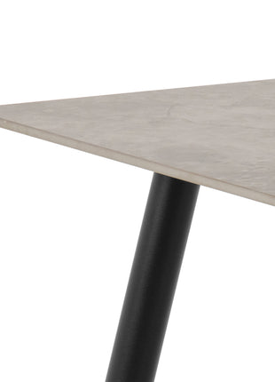 Wicklow Rectangular Dining Table in Grey/Black 140x75cm Included 4 Brooke Dining Chairs in Monza Beige