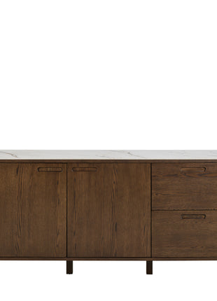 Southampton Sideboard With 2 Doors 2 Drawers and 2 Shelves in Cream Ceramic