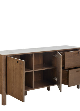 Southampton Sideboard With 2 Doors 2 Drawers and 2 Shelves in Cream Ceramic