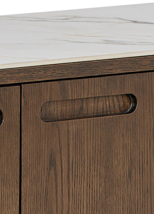 Southampton Sideboard With 2 Doors 2 Drawers and 2 Shelves in Cream Ceramic