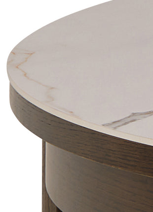 Southampton Round Extendable Dining Table in Cream Ceramic 120x75cm