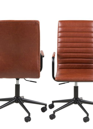 Winslow Swivel Desk Chair With Adjustable Height Function in Vintage Brandy