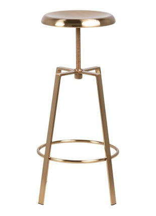 Goose Bar Stool Without Back in Gold Brushed Steel With Adjustable Height