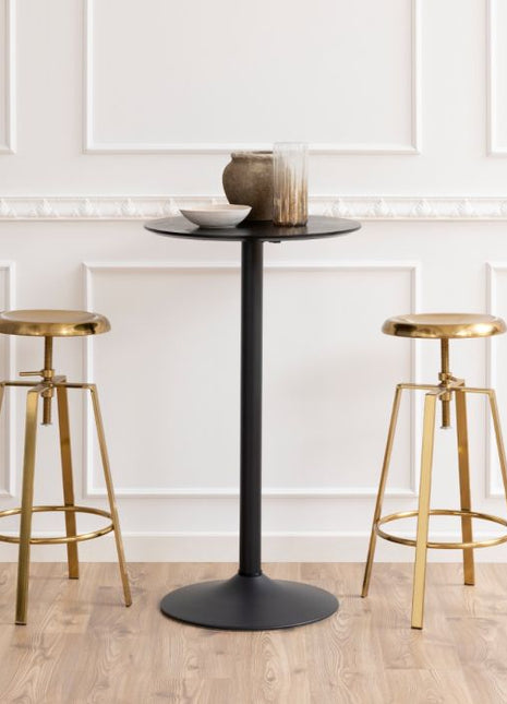 Goose Bar Stool Without Back in Gold Brushed Steel With Adjustable Height