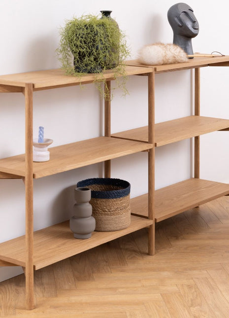 Braidwood Bookcase with 4 Shelves in Oak