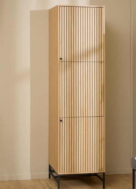 Albany Wardrobe 2 Doors in Oak/Black Legs