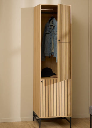 Albany Wardrobe 2 Doors in Oak/Black Legs