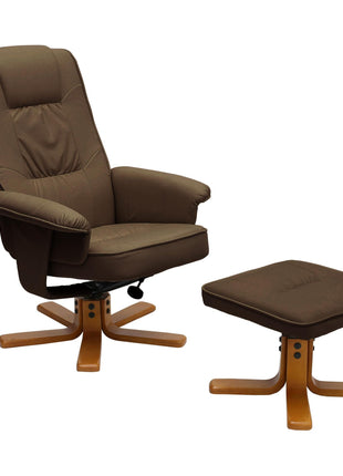 Althorpe Recliner with Footstool PU Brown